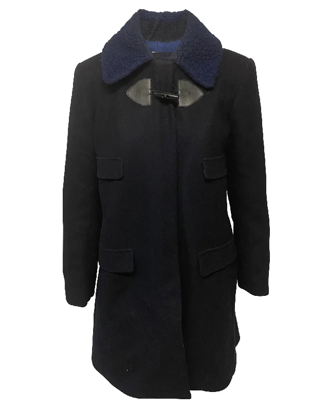 Shearling - lined women's leather coats for ultimate warmth and luxury See by Chloe Winter Coat in Navy Blue Polyester Shearling - lined women's leather coats for ultimate warmth and luxury See by Chloe Winter Coat in Navy Blue Polyester