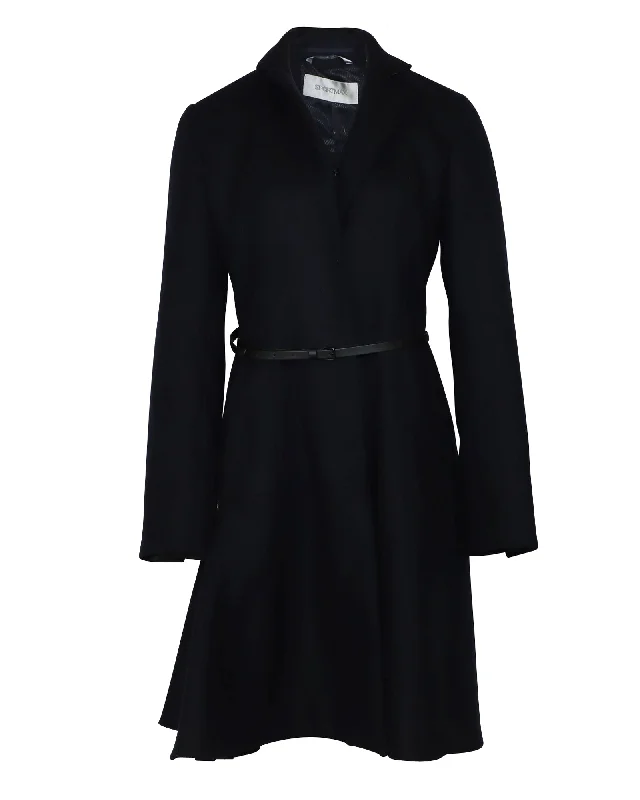Belted women's cashmere coats in soft pastels for a luxurious feel Sportmax Malia Belted Coat in Midnight Blue Wool Belted women's cashmere coats in soft pastels for a luxurious feel Sportmax Malia Belted Coat in Midnight Blue Wool