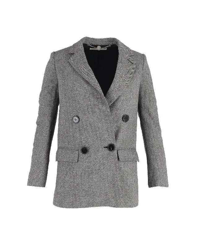 Double - Breasted Women's Polyester Blazers in Bright Colors for a Fun Style Stella McCartney Double-Breasted Blazer in Grey Wool Double - Breasted Women's Polyester Blazers in Bright Colors for a Fun Style Stella McCartney Double-Breasted Blazer in Grey Wool