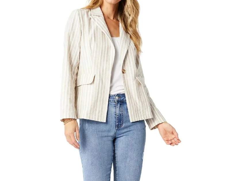 Plus Size Women's Cropped Velvet Blazers in Burgundy for a Night Out Sydney Striped Blazer In Natural Stripe Plus Size Women's Cropped Velvet Blazers in Burgundy for a Night Out Sydney Striped Blazer In Natural Stripe