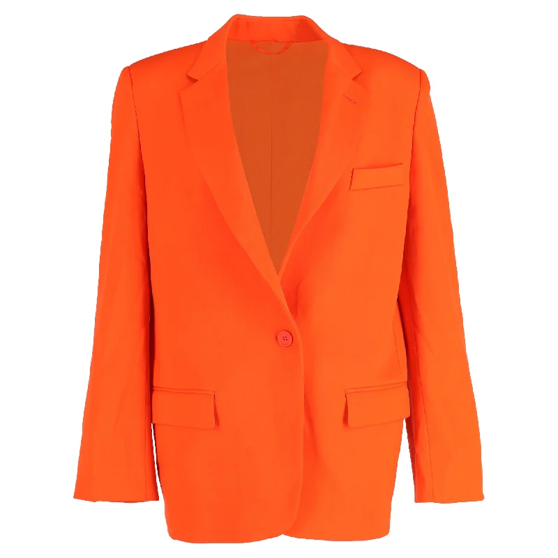 Single - Breasted Women's Corduroy Blazers in Mustard Yellow for an Autumn Vibe The Attico Oversized Single-Breasted Blazer in Orange Polyester Single - Breasted Women's Corduroy Blazers in Mustard Yellow for an Autumn Vibe The Attico Oversized Single-Breasted Blazer in Orange Polyester