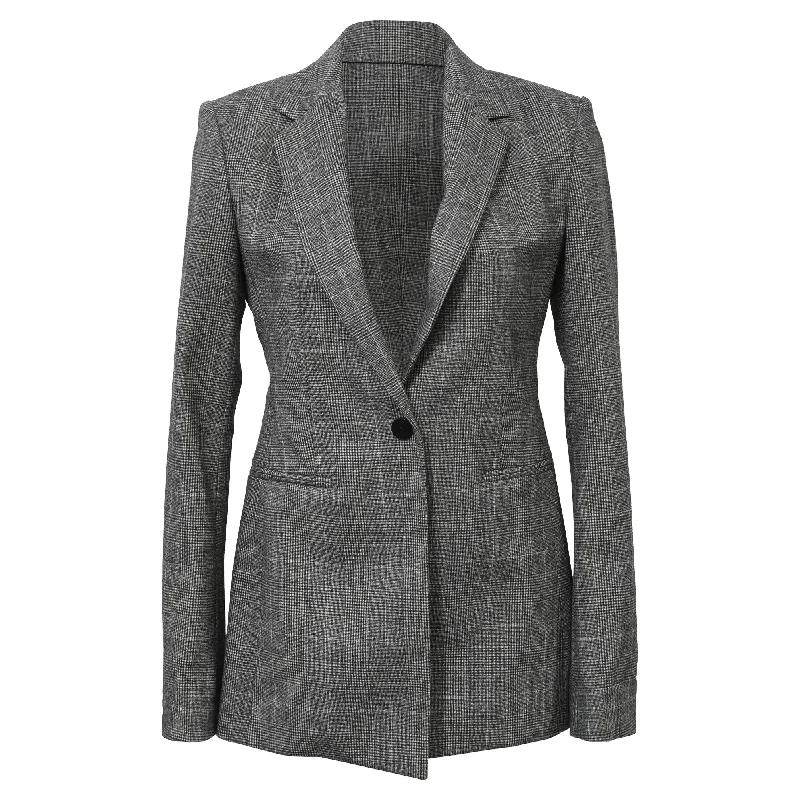 Women's Longline Linen Blazers in Pastel Colors for Summer Events Theory Single-Breasted Plaid Slim-Fit Blazer in Grey Wool Women's Longline Linen Blazers in Pastel Colors for Summer Events Theory Single-Breasted Plaid Slim-Fit Blazer in Grey Wool