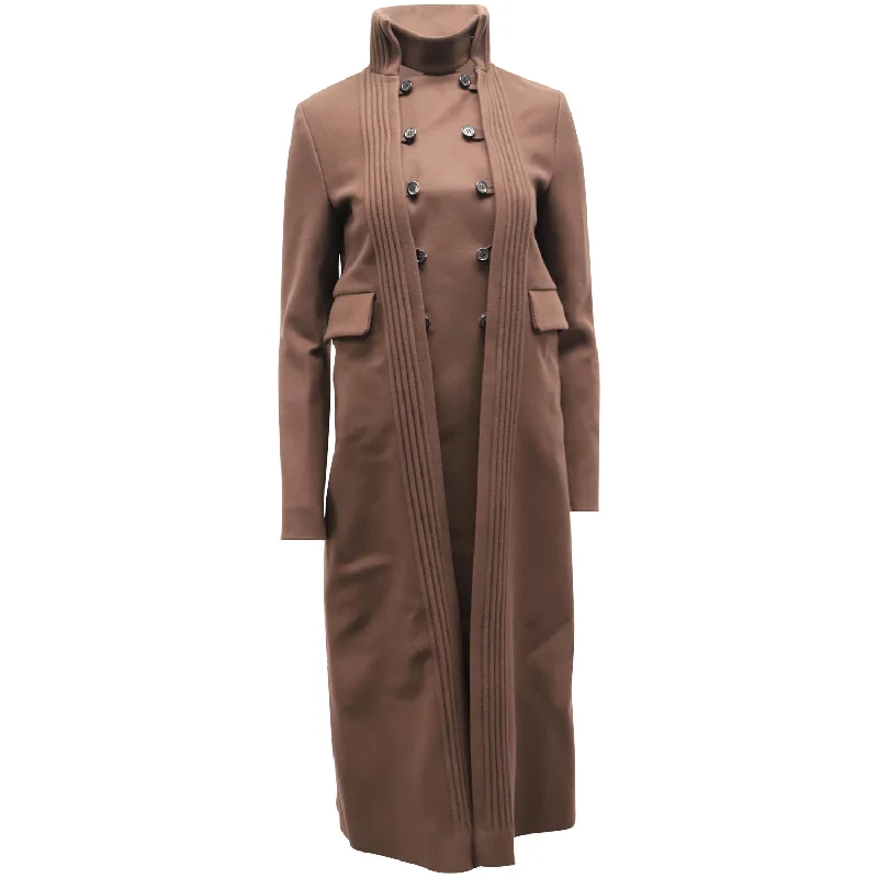 Plus size women's wool blend coats for a warm and stylish winter Valentino Double-Breasted Pintuck Coat in Brown Wool Plus size women's wool blend coats for a warm and stylish winter Valentino Double-Breasted Pintuck Coat in Brown Wool