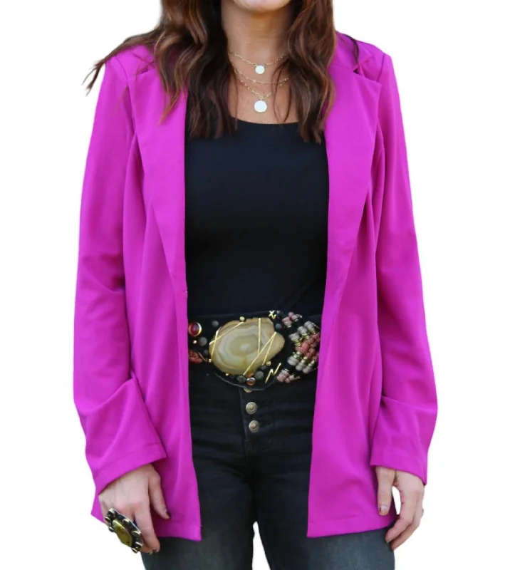 Women's Belted Blazers in Camel Color for a Sophisticated Outfit Women's One Button Blazer In Magenta Women's Belted Blazers in Camel Color for a Sophisticated Outfit Women's One Button Blazer In Magenta