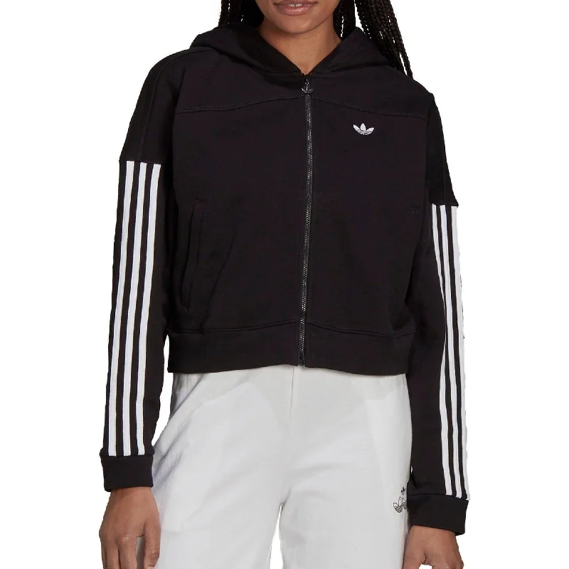 Women's trench coats with a removable belt for customizable styling adidas Cropped Womens Track Top - Black Women's trench coats with a removable belt for customizable styling adidas Cropped Womens Track Top - Black