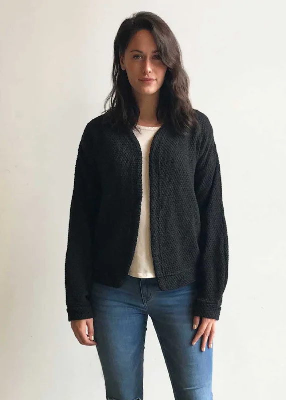long length women cardigan with side slits Amber Knit Cardigan