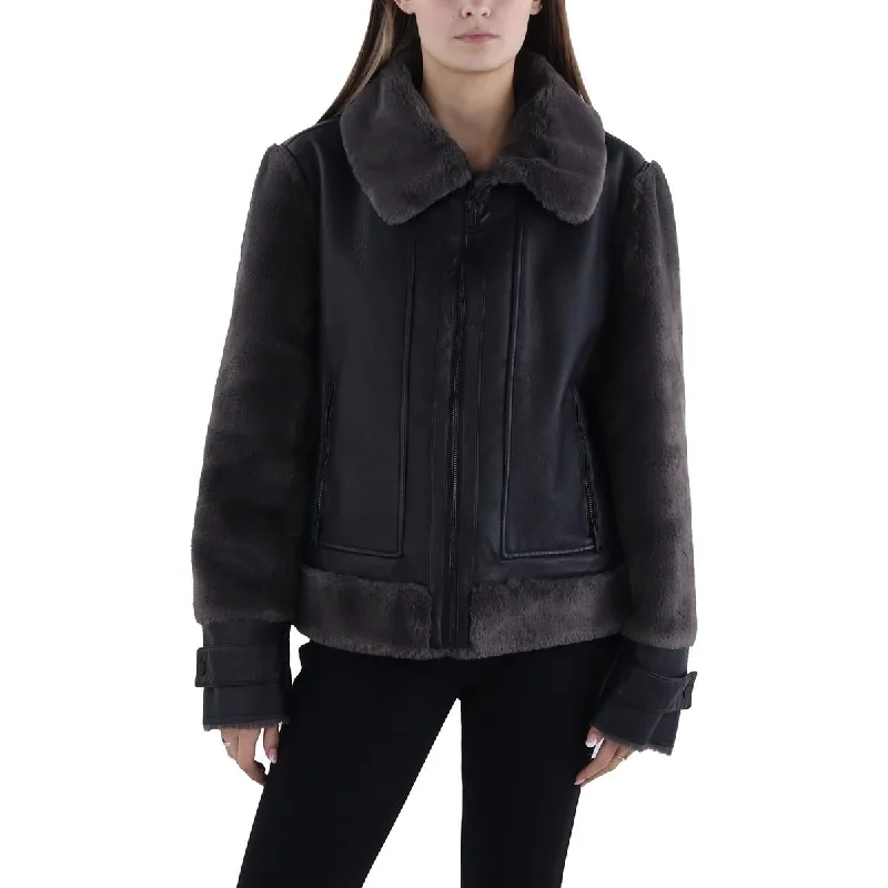 Women's leather reversible jackets Andrew Marc Womens Vellica Faux Leather Short Motorcycle Jacket Women's leather reversible jackets Andrew Marc Womens Vellica Faux Leather Short Motorcycle Jacket