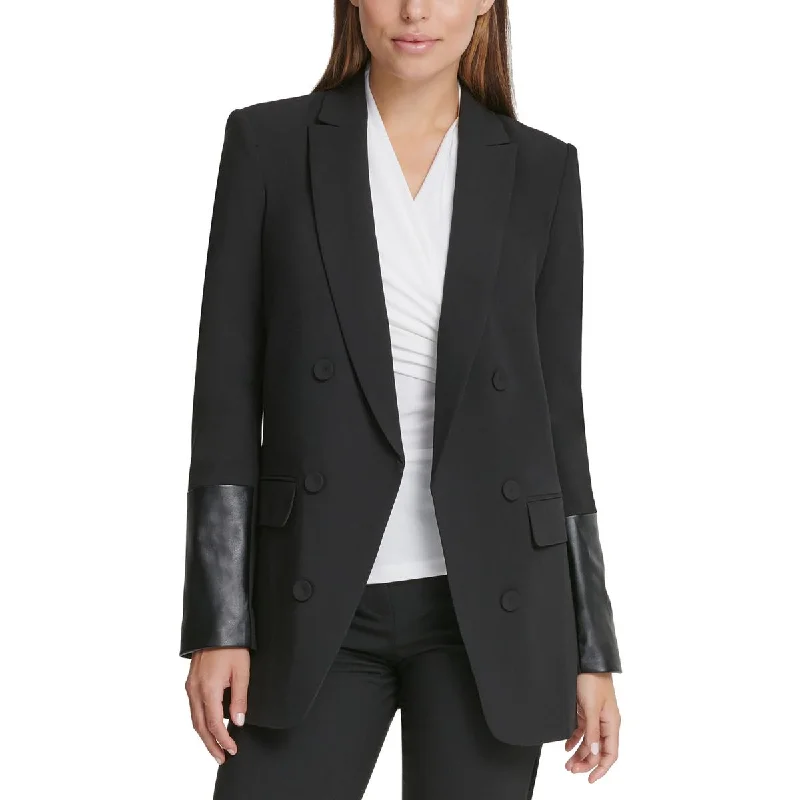 Women's leather mini leather skirts with a scalloped edge Petites Womens Faux Leather Trim Special Evening Double-Breasted Blazer Women's leather mini leather skirts with a scalloped edge Petites Womens Faux Leather Trim Special Evening Double-Breasted Blazer