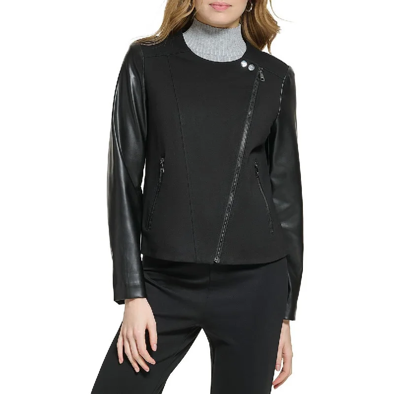 Women's leather leather flare pants for a retro feel Womens Faux Leather Collarless Motorcycle Jacket Women's leather leather flare pants for a retro feel Womens Faux Leather Collarless Motorcycle Jacket