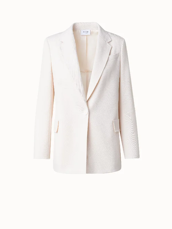 Women's bomber jackets with floral embroidery for a feminine and unique design Boyfriend Blazer in Wool Tricotine Women's bomber jackets with floral embroidery for a feminine and unique design Boyfriend Blazer in Wool Tricotine