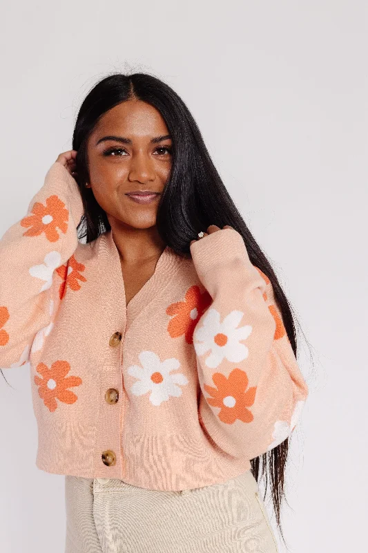 lightweight women cardigan for spring and fall Calla Cardigan in Tangerine