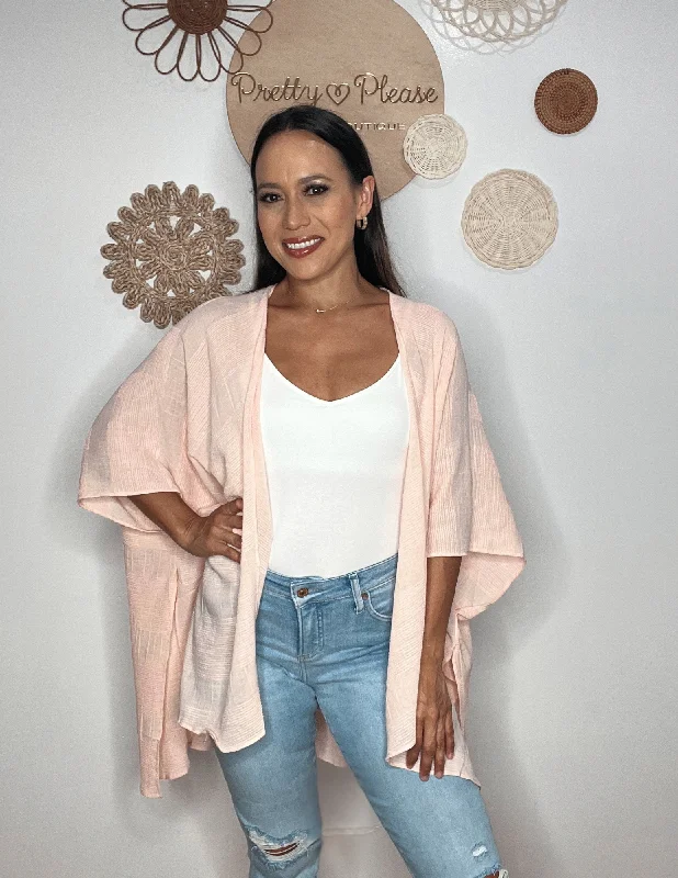 lightweight women cardigan for spring and fall Textured Kimono Cover Up
