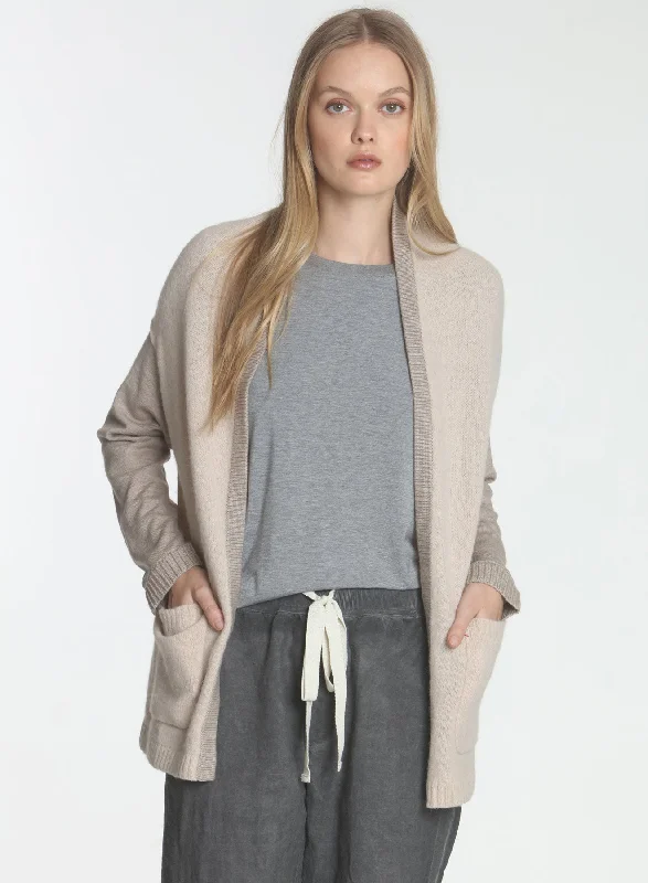 ribbed women cardigan with a classic texture Flora Felt Cardigan - Bisque