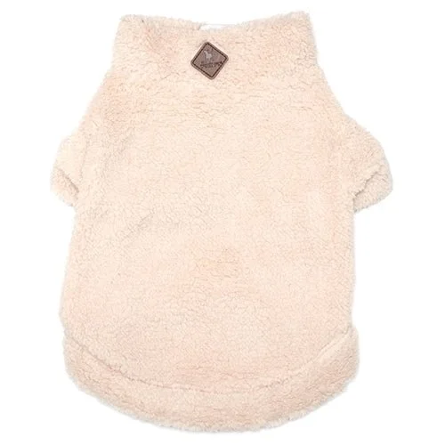ribbed women cardigan with a classic texture Cream Solid Fleece 1/4 Zip Pullover