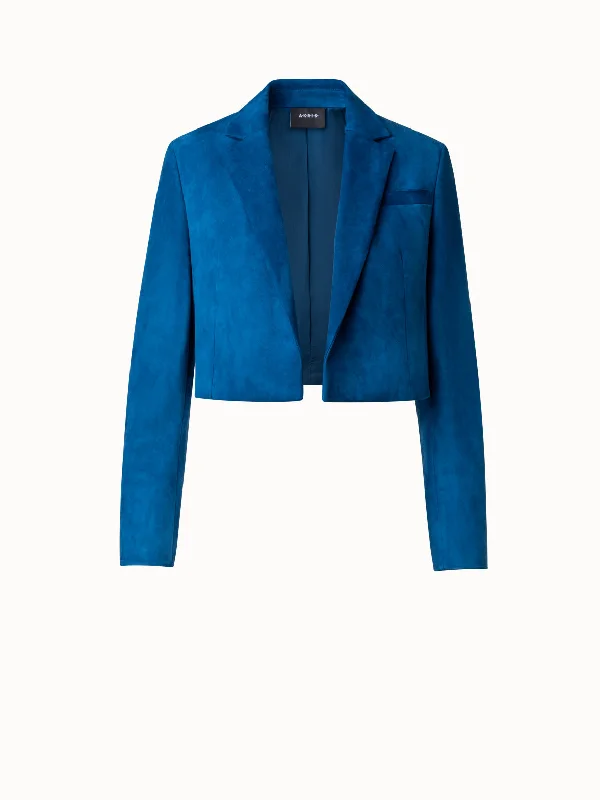 Women's bomber jackets with floral embroidery for a feminine and unique design Cropped Suede Leather Jacket with Lapel Women's bomber jackets with floral embroidery for a feminine and unique design Cropped Suede Leather Jacket with Lapel