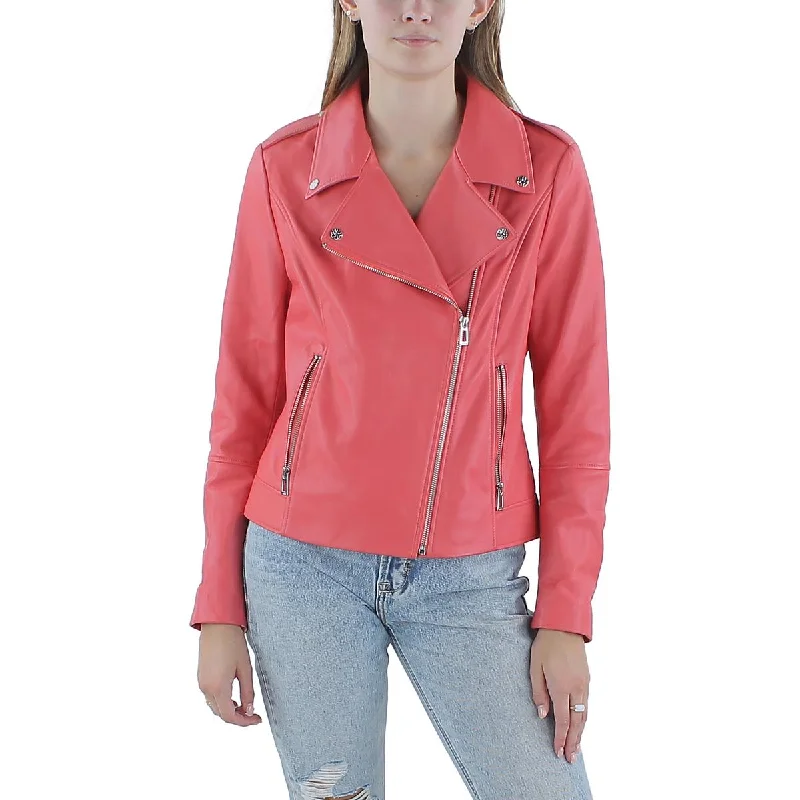 Women's leather leather bootcut pants Hugo Womens Leather Biker Motorcycle Jacket