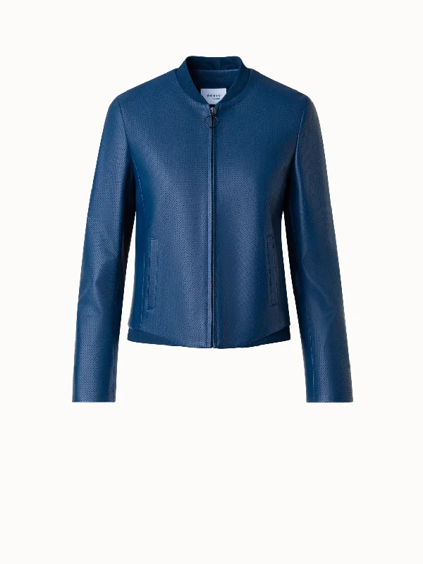 Women's cropped leather jackets with a fringe detail for a western - inspired outfit  Leather Bomber Jacket