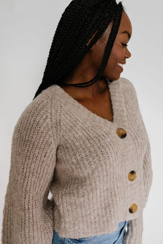 floral print women cardigan for a feminine touch Lisa Cardigan in Oatmeal