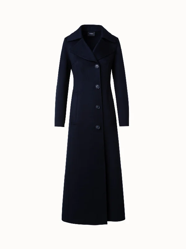 Women's trench coats with a removable belt for customizable styling Long Single Breasted Coat in Cashmere Double-Face Women's trench coats with a removable belt for customizable styling Long Single Breasted Coat in Cashmere Double-Face