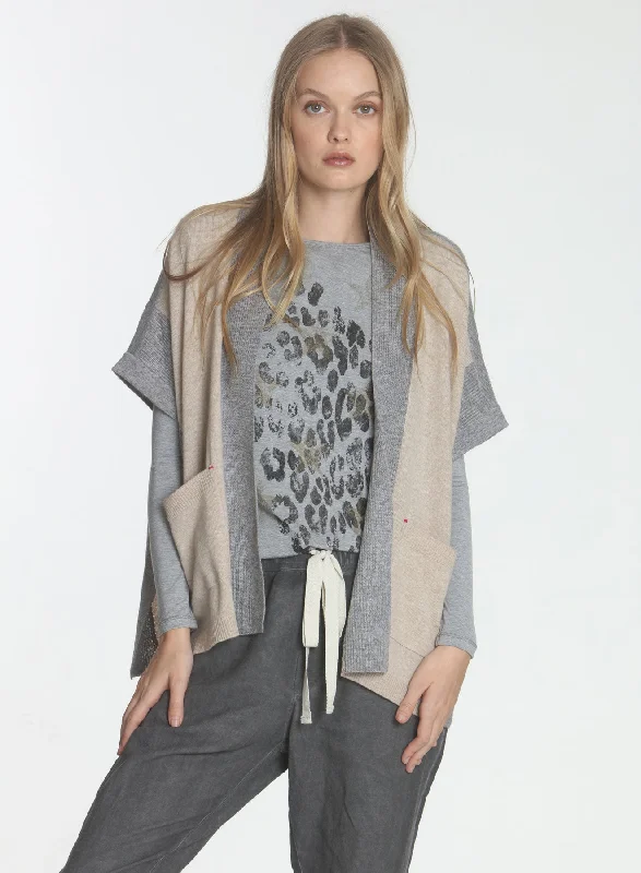 button down women cardigan with vintage buttons Kaia Sleeveless Cardigan - Barley