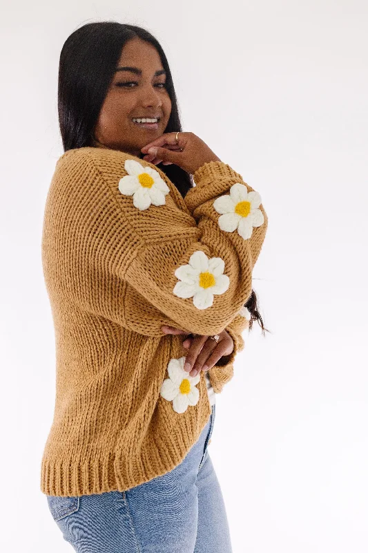 boyfriend style women cardigan for a relaxed fit Monica Cardigan in Camel