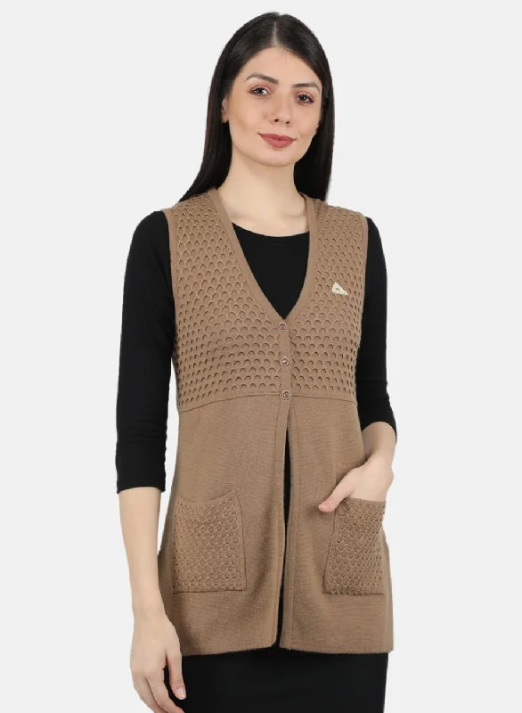 color block women cardigan with bold hues Women Brown Self Design Cardigan
