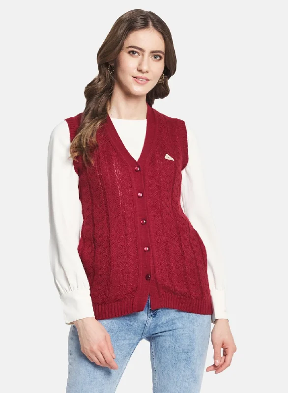 sequin embellished women cardigan for special occasions Women Maroon Self Design Cardigan sequin embellished women cardigan for special occasions Women Maroon Self Design Cardigan