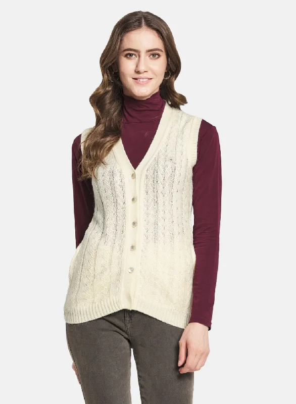 oversized women cardigan for a trendy and cozy look Women Off White Self Design Cardigan oversized women cardigan for a trendy and cozy look Women Off White Self Design Cardigan