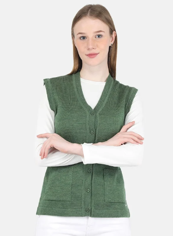 long length women cardigan with side slits Women Olive Solid Cardigan