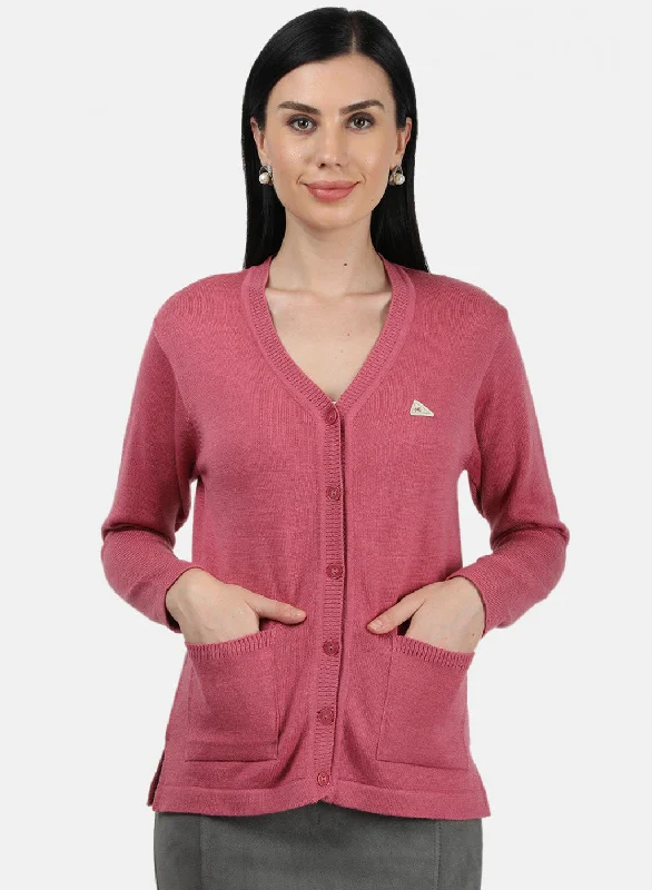 sequin embellished women cardigan for special occasions Women Pink Solid Cardigan