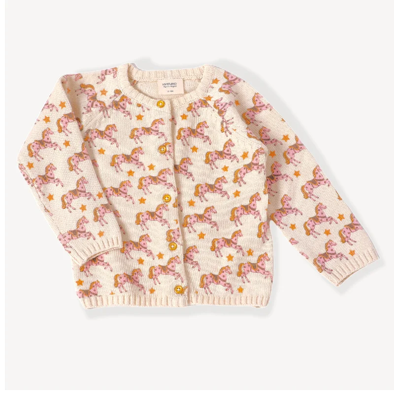 organic cotton women cardigan for an eco - friendly choice Magical Sparkle Horse and Star Knit Cardigan (Organic Cotton / Wool Blend)