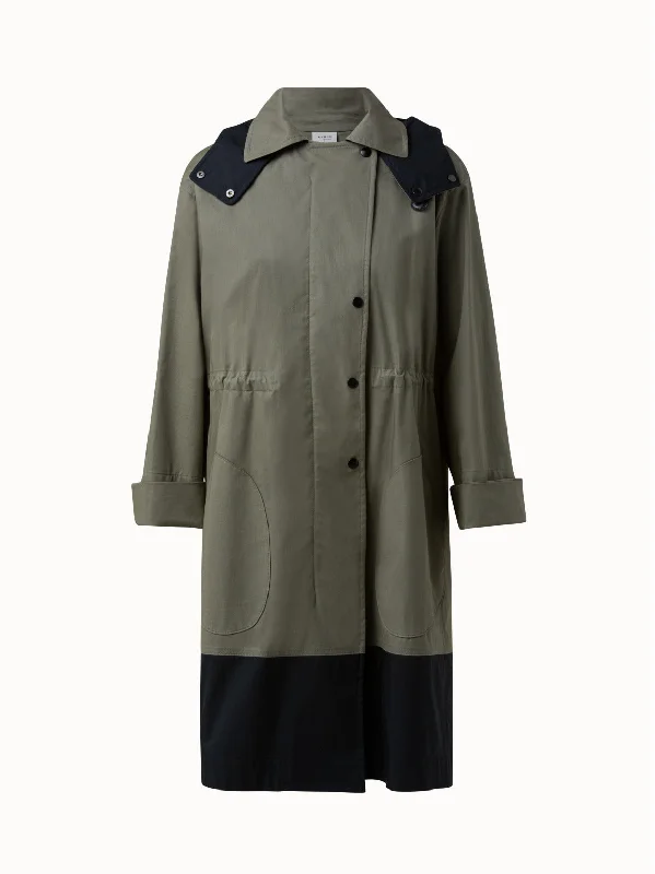 Women's military - style jackets with epaulets for a tough and fashionable appearance Parka in Cotton Blend with Detachable Hood Women's military - style jackets with epaulets for a tough and fashionable appearance Parka in Cotton Blend with Detachable Hood