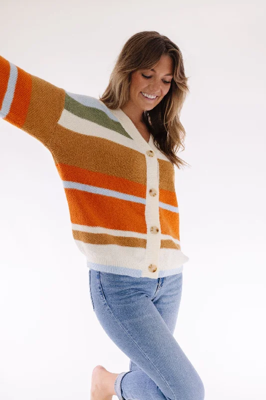 organic cotton women cardigan for an eco - friendly choice Penn Cardigan in Brick Combo organic cotton women cardigan for an eco - friendly choice Penn Cardigan in Brick Combo