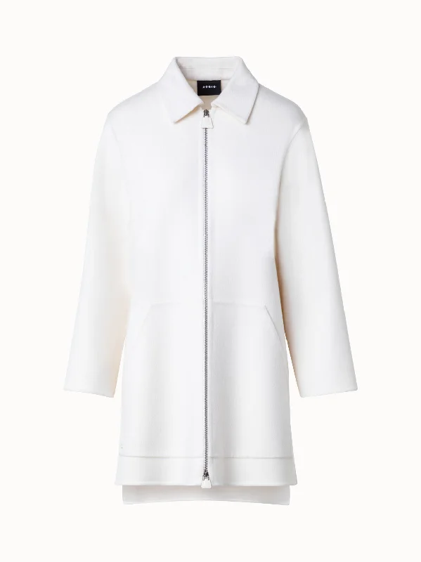 Women's long - line cardigan jackets in a soft knit for a cozy and elegant look Short Coat in 100% Cashmere Double-Face Women's long - line cardigan jackets in a soft knit for a cozy and elegant look Short Coat in 100% Cashmere Double-Face