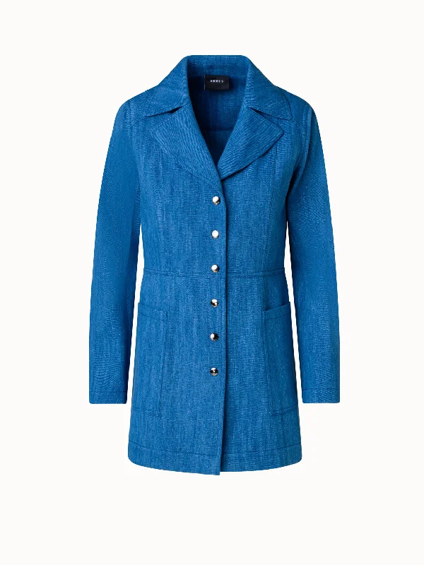 Women's long - length wool blend jackets for a warm and stylish winter look Short Denim Coat in Cotton Women's long - length wool blend jackets for a warm and stylish winter look Short Denim Coat in Cotton