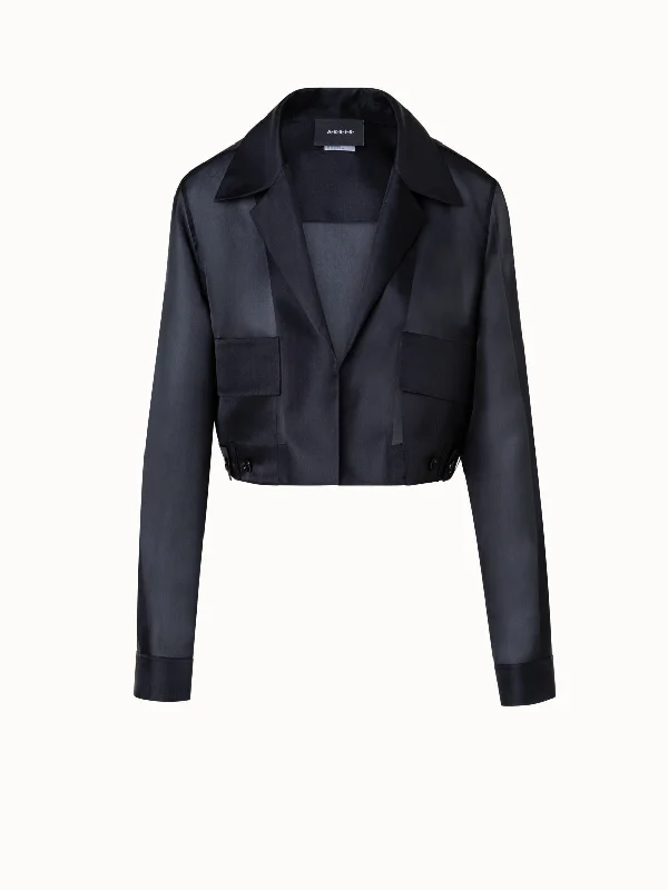 Women's faux fur - trimmed denim jackets for a trendy and cozy style Short Sheer Silk Jacket Women's faux fur - trimmed denim jackets for a trendy and cozy style Short Sheer Silk Jacket