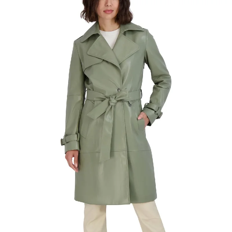 Women's leather leather cloche hats Tahari Womens Faux Leather Cold Weather Trench Coat Women's leather leather cloche hats Tahari Womens Faux Leather Cold Weather Trench Coat