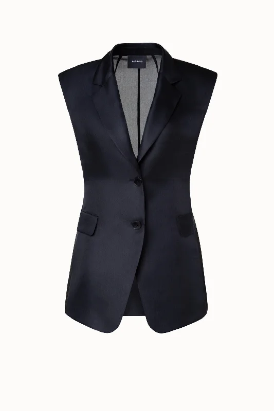Women's windbreaker jackets with adjustable hoods for windy days Tailored Sheer Silk Gilet Women's windbreaker jackets with adjustable hoods for windy days Tailored Sheer Silk Gilet