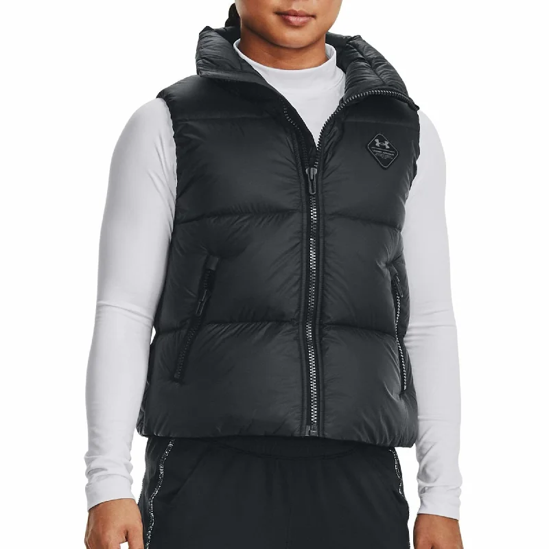 Women's cropped down jackets in bold colors for a sporty and fashionable winter outfit  Under Armour CGI Womens Down Gilet - Black