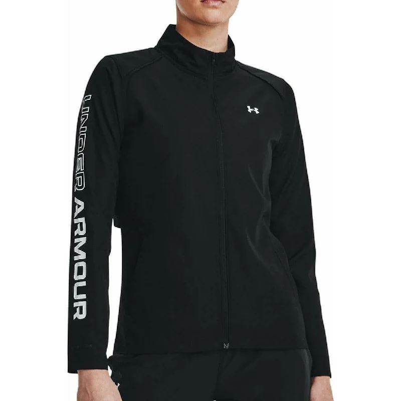 Women's quilted puffer jackets in a cropped silhouette for a modern twist Under Armour OutRun The Rain II Womens Running Jacket - Black Women's quilted puffer jackets in a cropped silhouette for a modern twist Under Armour OutRun The Rain II Womens Running Jacket - Black