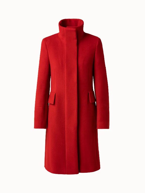 Women's shearling - lined suede jackets for ultimate warmth and luxury  Wool Blend Coat