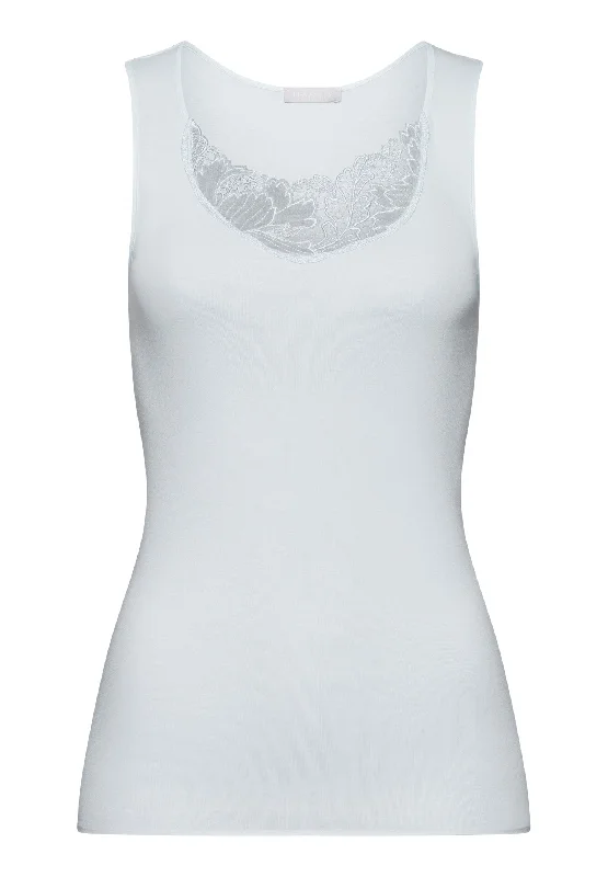 Plus Size Women's Ruffled Hem Tank Tops with Floral Prints Anne Cotton Round Neck Tank Top | Cool Blue 70932-2507 Plus Size Women's Ruffled Hem Tank Tops with Floral Prints Anne Cotton Round Neck Tank Top | Cool Blue 70932-2507