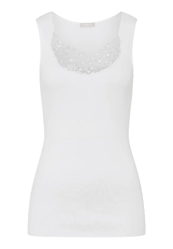 Plus Size Women's Puff - Sleeve Tank Tops in Pastel Hues Michelle Scoop Neck Tank Top | White 70947-101 Plus Size Women's Puff - Sleeve Tank Tops in Pastel Hues Michelle Scoop Neck Tank Top | White 70947-101