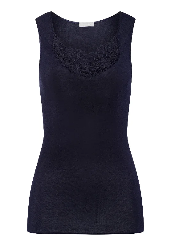 Plus Size Women's Puff - Sleeve Tank Tops in Pastel Hues Michelle Scoop Neck Tank Top | Deep Navy 70947-1610 Plus Size Women's Puff - Sleeve Tank Tops in Pastel Hues Michelle Scoop Neck Tank Top | Deep Navy 70947-1610