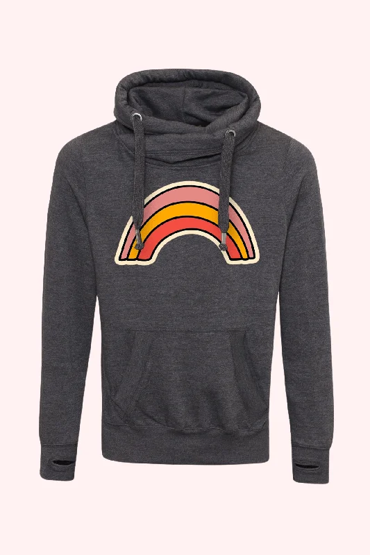 Women's pullover hoodie with a side slit for a modern and relaxed fit Women's pullover hoodie with a side slit for a modern and relaxed fit Abstract Rainbow Hoodie in Charcoal Women's pullover hoodie with a side slit for a modern and relaxed fit Women's pullover hoodie with a side slit for a modern and relaxed fit Abstract Rainbow Hoodie in Charcoal