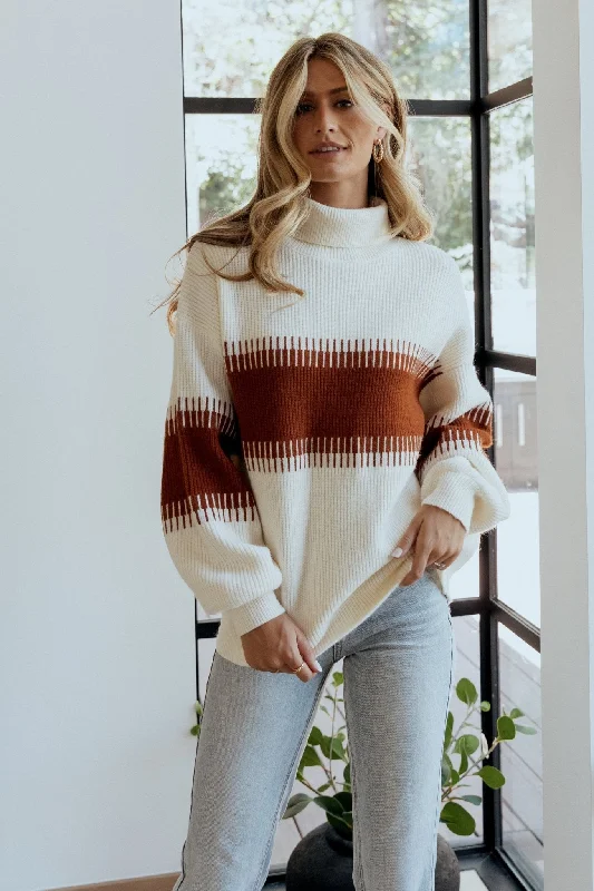 Bell - Sleeve Women's Mohair - Wool Blend Sweaters Antonov Turtle Neck Sweater | Cream + Spice Bell - Sleeve Women's Mohair - Wool Blend Sweaters Antonov Turtle Neck Sweater | Cream + Spice