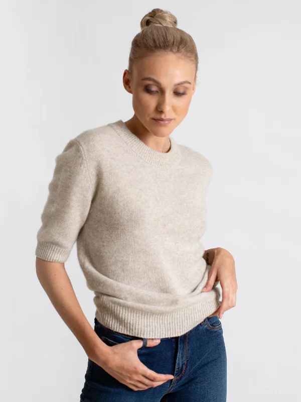 High - Low Hem Women's Cashmere - Blended Sweaters Cashmere sweater "Sofia sweater" - beige High - Low Hem Women's Cashmere - Blended Sweaters Cashmere sweater "Sofia sweater" - beige