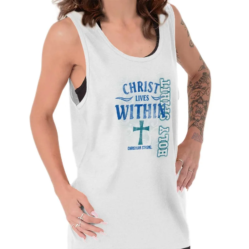 Halter Neck Women's Modal Blend Tank Tops for Comfort  Christ Lives Within Tank Top