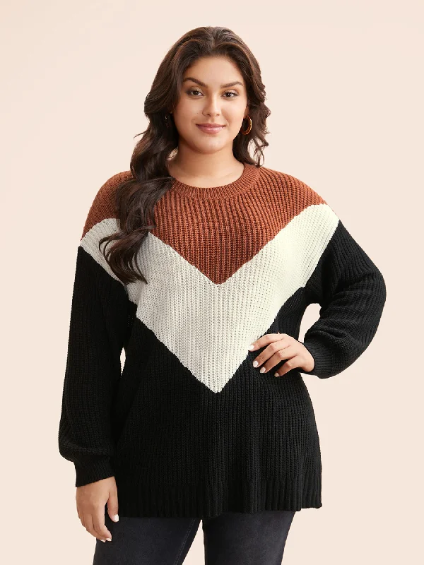 Sleeveless Women's Silk - Trimmed Sweaters for Summer Colorblock Contrast Lantern Sleeve Pullover Sleeveless Women's Silk - Trimmed Sweaters for Summer Colorblock Contrast Lantern Sleeve Pullover