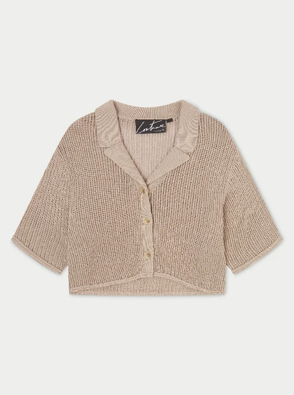 Midi - Length Women's Shetland Wool Sweater Dresses in Traditional Patterns CROPPED KNITTED SHIRT - BEIGE Midi - Length Women's Shetland Wool Sweater Dresses in Traditional Patterns CROPPED KNITTED SHIRT - BEIGE